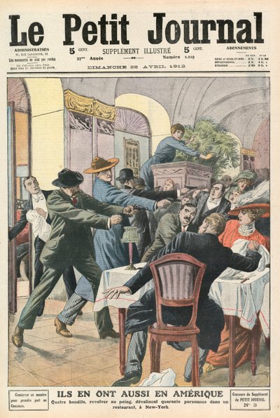 Bandits in a Restaurant in New York by French School